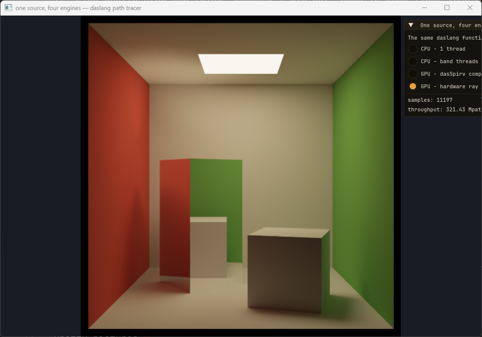 Hardware ray-tracing demo via dasVulkan